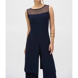 NEW JOSEPH RIBKOFF silky knit and mesh tunic in midnight blue